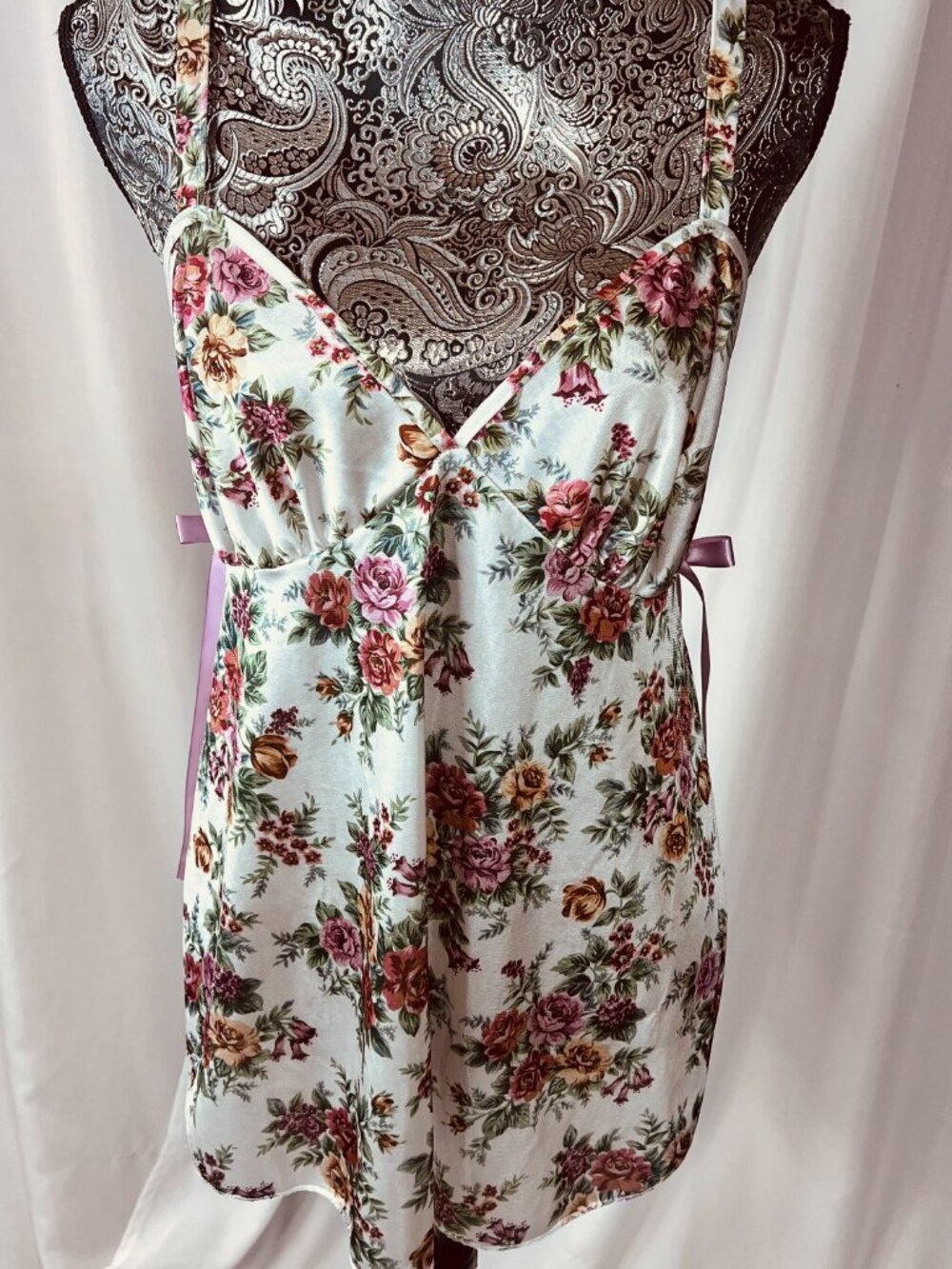 Petra Fashions vintage colorful rose bouquet baby doll cami size large